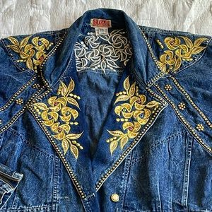 Vintage style Denim Jacket Embroidered Niya Collection